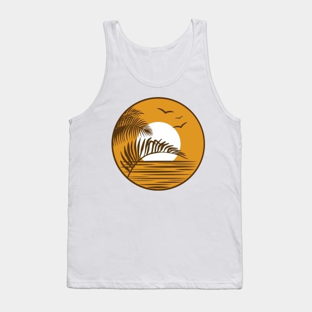 Beachy Sunset Silhouette Emblem Tank Top by Nature Lover Apparel